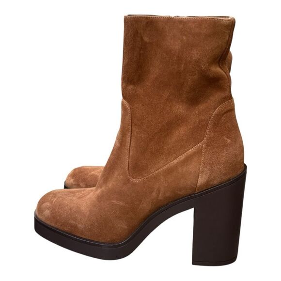 Stuart Weitzman Bethenny 80 zip bootie in doe Sport Suede size 9.5 NWOB - Picture 7 of 12